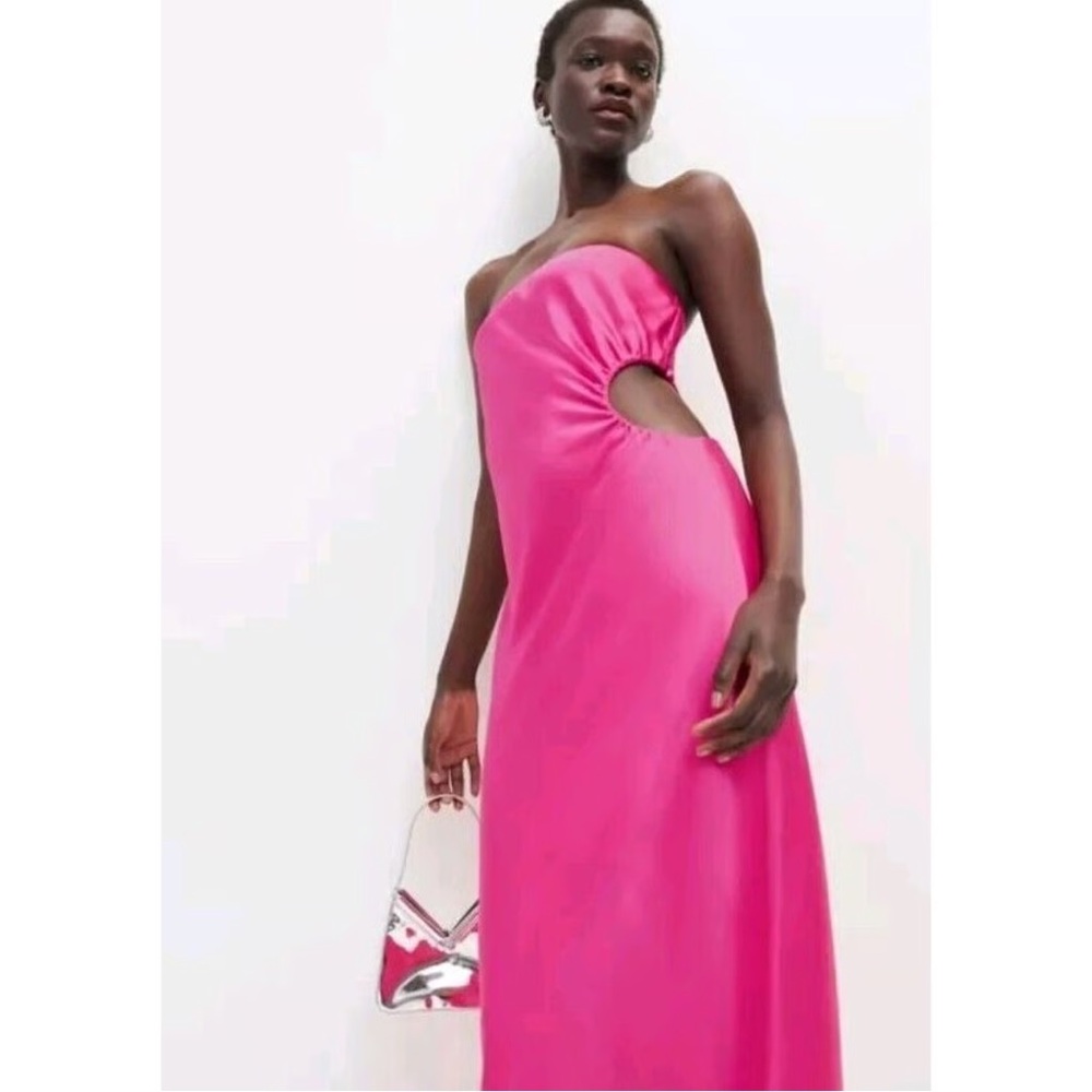 Reformation Navaeh Satin Dress in Flambé
